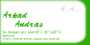 arpad andras business card